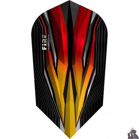 Plume de Dard Harrows Fire Jaune & Rouge Slim