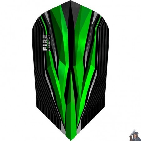 Harrows Fire Green Slim Dart Flight