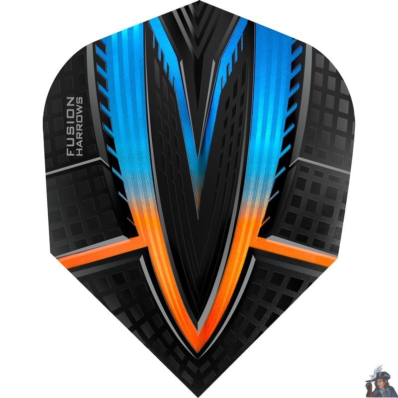 Harrows Fusion Orange & Aqua Standard Dart Flight