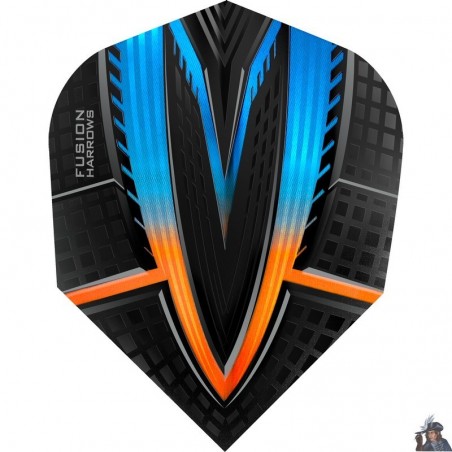 Harrows Fusion Orange & Aqua Standard Dart Flight