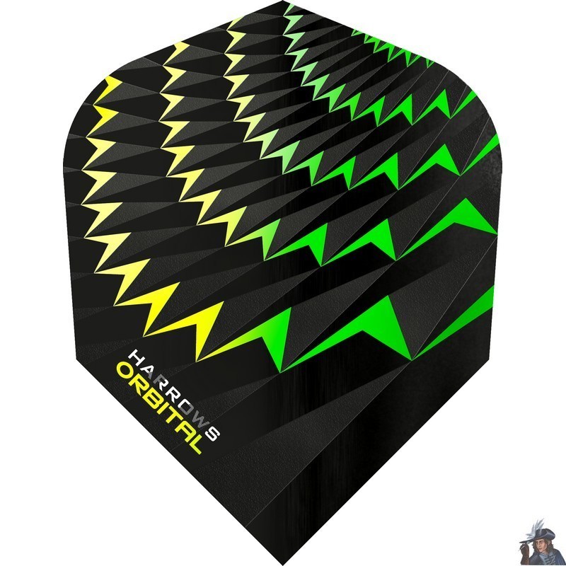 Harrows Orbital Yellow & Green Standard Dart Flight