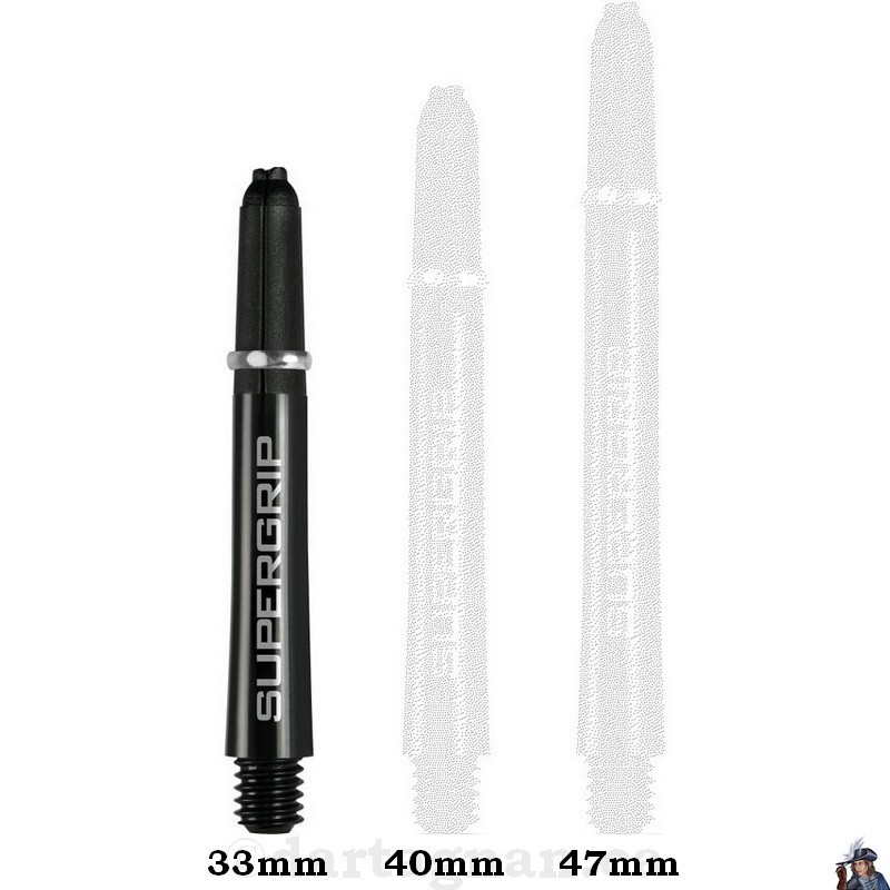 Harrows Supergrip Black & Silver Short Dart Shaft / Stem