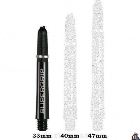 Harrows Supergrip Black & Silver Short Dart Shaft / Stem