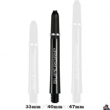 Tige de Dard / Fléchette Harrows Supergrip Noire & Argent Midi