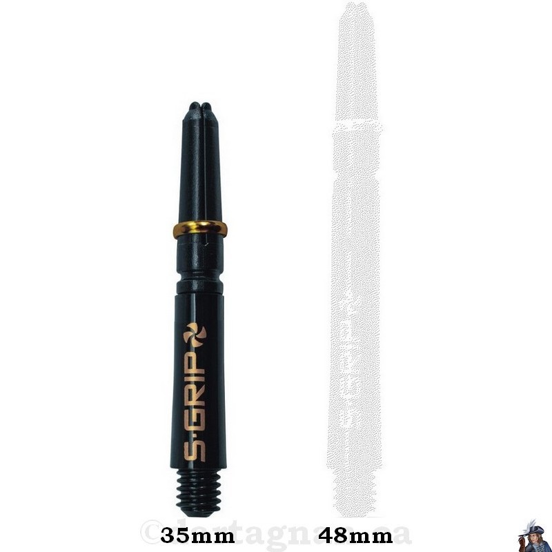 Tige de Dard / Fléchette Harrows Supergrip Spin Noire & Or Courte