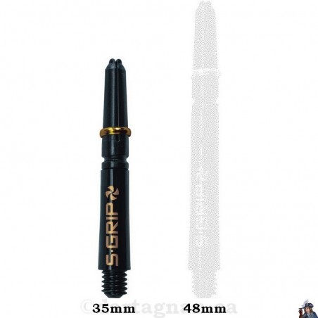 Tige de Dard / Fléchette Harrows Supergrip Spin Noire & Or Courte