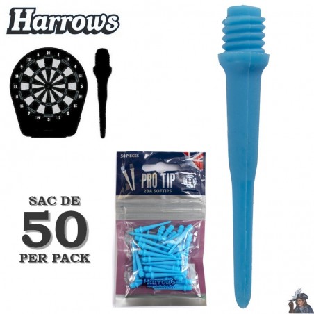 Harrows - Pointe Souple Pro Tip Aqua 25mm